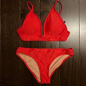 Red J.Crew bikini top and bottoms in perfect condition!